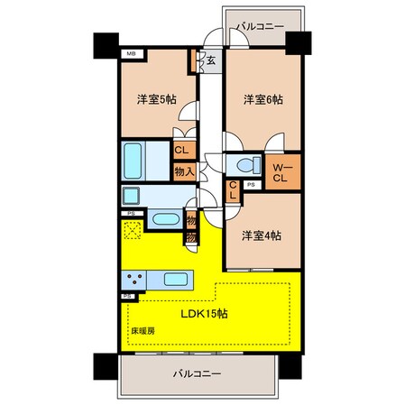 レーベン岐阜の物件間取画像